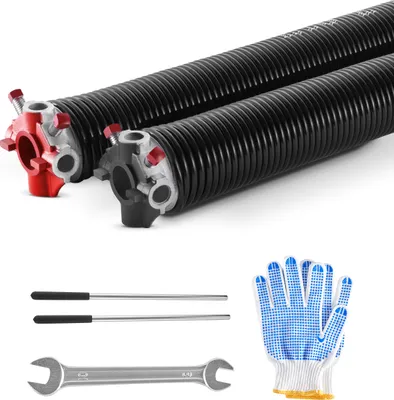 Produktbild von VEVOR Torsionsfedern für Garagentore (Φ 5,54 x Φ 50,8 x 668 mm) 16000 Zyklen, schwarz beschichtet zum Auswechseln, Garagentorfedern mit rutschfesten Wickelstäben & Handschuhen & Montageschlüssel