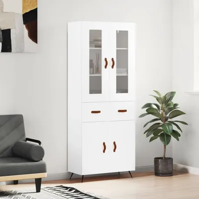 Produktbild von vidaXL Highboard Weiß 69,5x34x180 cm Holzwerkstoff