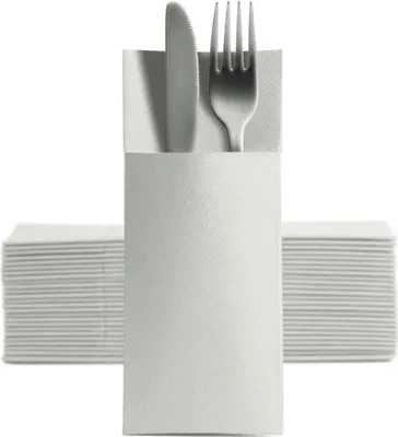 Produktbild von 1250 Softpoint Besteckservietten Bestecktaschen weiß