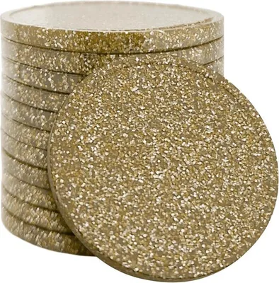 Produktbild von CombiCraft Wertmarken Chips oder Pfandmarken Ø29mm mit Glitzer Gold - pro 100 Stück