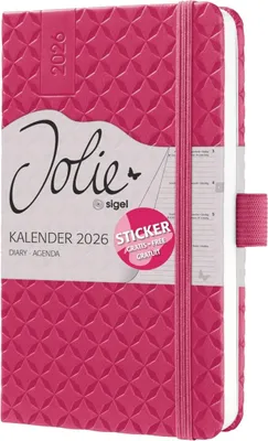 Immagine prodotto di sigel J6104 sigel calendario tascabile Jolie Flair 2026, Pelle finta, fucsia