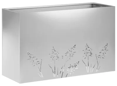 Zdjęcie produktu dla vidaXL Doniczka ogrodowa, srebrna, 80 x 30 x 49 cm, stal ocynkowana