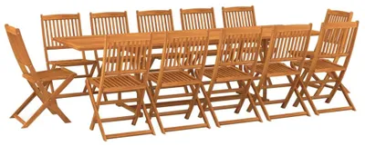 Image de vidaXL Ensemble de jardin 13 pièces 280x90x75 cm bois massif acacia