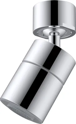 Produktbild von 360° Drehbarer Wasserhahn-Aufsatz | Schwenkbarer Blase- & Sprayer-Funktion | Hochdurchfluss Wasserhahnverlängerung in Chrom