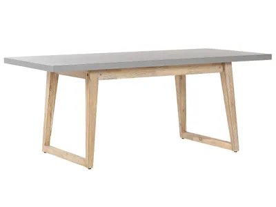 Obrázek produktu pro BELIANI Zahradní jídelní stůl šedý beton akáciové dřevo 180 x 90 cm 6místný voděodolný