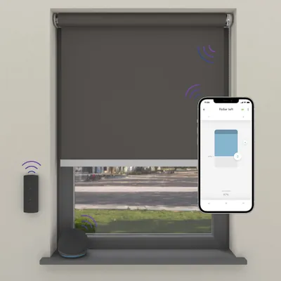 Produktbild von Cocoon Home Elektrisches Rollo Smart Home 210x190 Maya - Verdunkelnd, Dunkelgrau