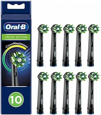 Obrázok produktu pre Oral-B, CrossAction Black Edition, kefkové hlavice so štetinami na komplexné čistenie ústnej dutiny, 10 kusov