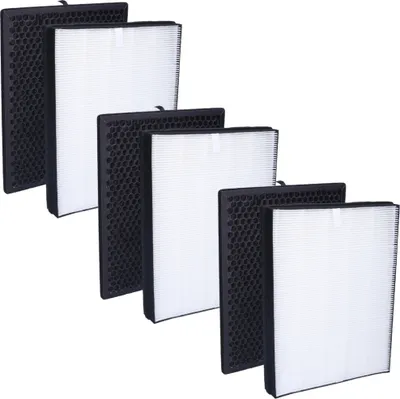 Produktbild von zestaw 3 filtrów zamiennych do oczyszczaczy powietrza Philips AC2889, AC2887, AC2882, AC3829/10, Series 2000 2000i | HEPA + filtr z węglem aktywnym | zamiennik Philips AC2887/10