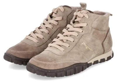 Image de Paul Green : Bottines à lacets pour femmes, couleur beige, en cuir et textile, taille 40