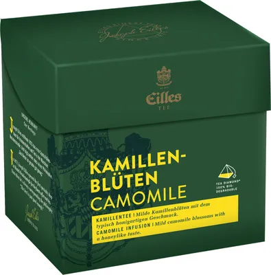 Produktbild von EILLES TEE Tea Diamond KAMILLENBLÜTEN im Pyramidenbeutel, 20er Box