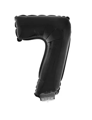 Produktbild von Zahlen Folienballon 41 cm mit Stab - Schwarz Zahl 7