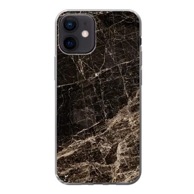 Produktbild von MuchoWow® Handyhülle Schutzhülle Hülle für iPhone 12 Marmor - Luxus - Schwarz Silikon Softcase Handy Hülle - Schutzhülle