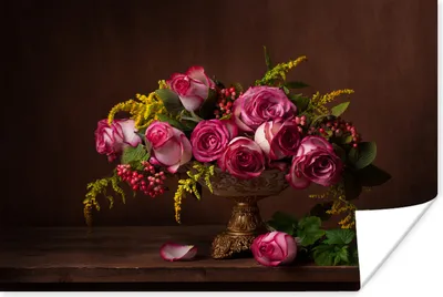 Produktbild von MuchoWow® Poster Blumen - Rosen - Stilleben 60x40 cm - Schlafzimmerdekoration