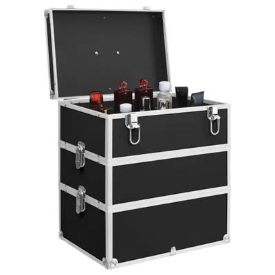Immagine prodotto di vidaXL Astuccio per cosmetici 37x24x40 cm Alluminio nero