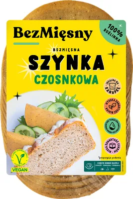 Obrázok produktu pre Bezmäsová cesnaková šunka – vegánsky doplnok do sendvičov a šalátov