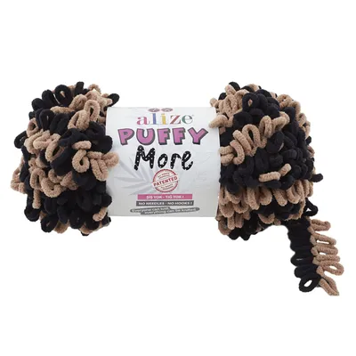 Produktbild von 10 x 150g Strickgarn Alize Puffy More Color, Fingerstrick-Wolle ohne Nadel