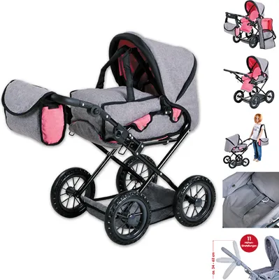 Produktbild von Knorrtoys 63122 - Puppenwagen Ruby - jeans grey