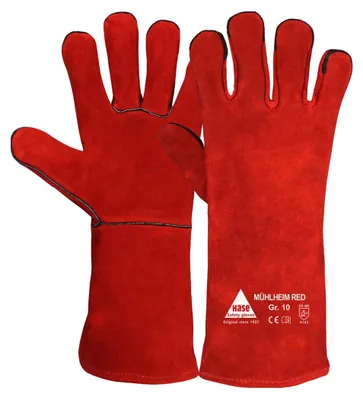 Produktbild von Hase MÜHLHEIM RED, Schweißerhandschuh aus Rindspaltleder, Größe 8 6 Stk