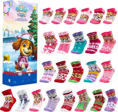 Produktbild von Adventskalender "PAW Patrol" mit Skye-Motiv, Modell 2026, mit 24 Socken