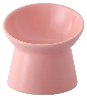 Produktbild von Erhöhter Katzennapf Keramik 15° Neigung 12 cm Rosa 125 ml