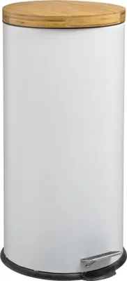 Produktbild von 5 päť simply smart - Mülleimer mit bambusdeckel 30l "modern color" weiß