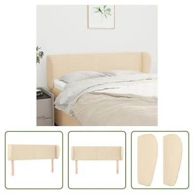 Produktbild von The Living Store Kopfteil mit Ohren Creme 147x23x78/88 cm Stoff