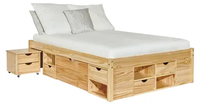 Produktbild von Inter Link Funktionsbett Claas mit Lattenrost 180x200 Kiefer massiv natur lackiert
