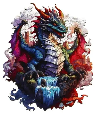 Produktbild von Holzpuzzle mit Drachen-Motiv