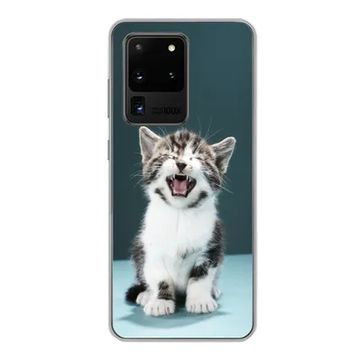 Produktbild von MuchoWow® Handyhülle Schutzhülle Hülle für Samsung Galaxy S20 Ultra Katze - Kätzchen - Miau Silikon Softcase Handy Hülle - Karteninhaber