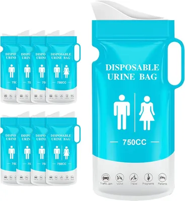 Zdjęcie produktu dla Jednorazowe worki na mocz 750 ml, 8 szt., w podróż