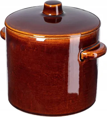 Obrázok produktu pre Maselnica - nádoba na skladovanie - 1,5 l - kamenina - keramika - hnedá