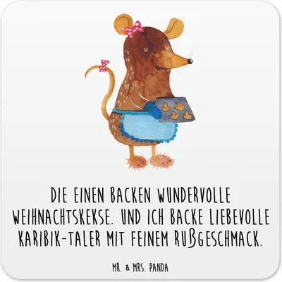 Produktbild von Mr. & Mrs. Panda Tassenuntersetzer Maus Kekse 15er Set - Weiß - Geschenk, Weihnachtskekse, Winter, Untersetzer Gläser, Weihnachten, Tischuntersetzer, Coaster, Plätzchen