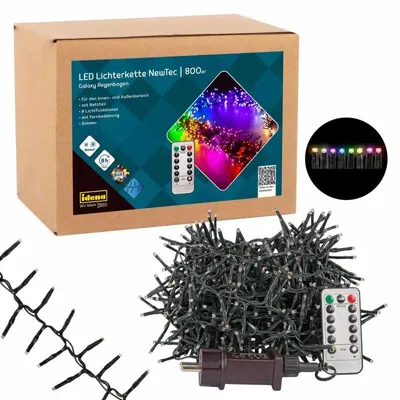 Obrázok produktu pre Rozprávkové svetlá NewTec Galaxy rainbow 800 LED 17,8 m pre vnútorné a vonkajšie použitie, 8h časovač