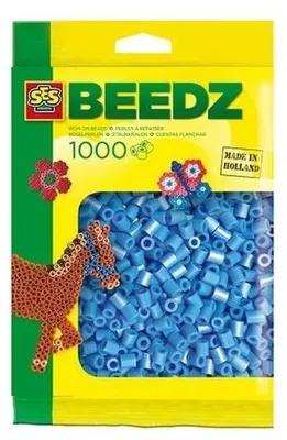 Produktbild von SES Creative Beedz 00704 Bügelperlen – 1000 blaue Perlen, Ideal für kreative Bastelarbeiten, Kinder ab 5 Jahren, Sicherungsperle, 1000 Stück(e), Blau, Junge/Mädchen, 5 Jahr(e), 12 Jahr(e)