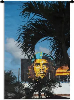 Produktbild von MuchoWow® Wandteppich Wandbehang Porträt von Che Guevara in Ceinfuegos 60x90 cm Tapisserie Dekoration Wandtuch - Foto-Teppich - Abwaschbar