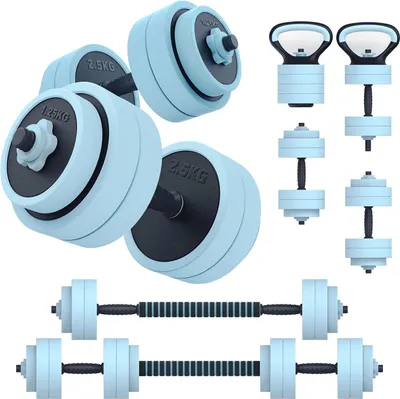 Produktbild von PASYOU Hantelset Verstellbar 20kg 4 in 1 Hanteln Set,Liegestütze & Kettlebell,Dumbbell Set mit Verbindungsrohr, Kurzhantel Langhantel für Heimfitness