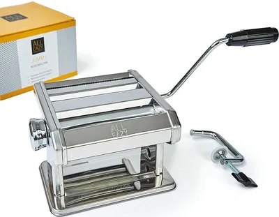 Produktbild von Nudelmaschine manuell aus Edelstahl Pasta Maker 3-in-1 Pastamaker Pastamaschine