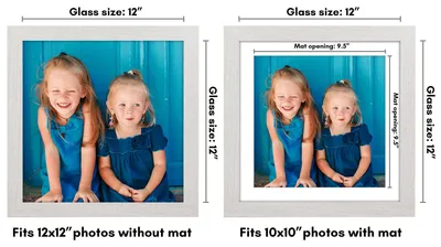 Produktbild von Americanflat 30x30 Bilderrahmen Weiß - 20x20 mit Passepartout bruchsicheres