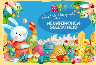 Produktbild von vianmo Holzschild 20x30 cm Ostergrüße NEUNKIRCHEN-SEELSCHEID Ostern
