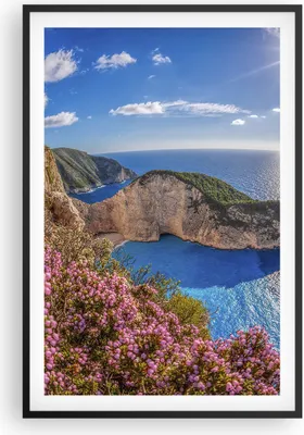 Produktbild von Gerahmtes Poster - Schwarzer Rahmen - Meer Sommer Blume - 61x91,5 cm - Wand Bild - Wanddeko - Wandbilder - Kunstposter - Wandposter - Bilderrahmen - Bilder - Kunstdruck - Wandbild - P2BPA61x91-3741