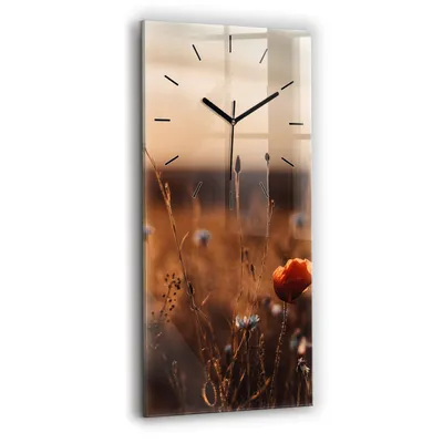 Produktbild von Wallfluent Wanduhr – Stilles Quarzuhrwerk - Uhr Dekoration Wohnzimmer Schlafzimmer Küche - Zifferblatt mit Strichen - schwarze Zeiger - 30x60 cm - Sonnenaufgangsfeld