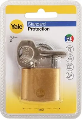 Zdjęcie produktu dla Kłódka mosiężna Yale 40 mm Y110B/40/122/1, 3 klucze