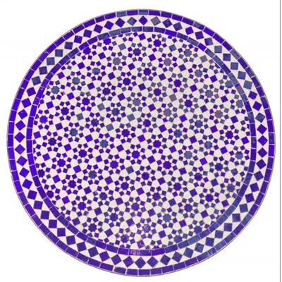 Immagine prodotto di Piano per tavolo da giardino marocchino Albaicin, beige e blu, 100 cm