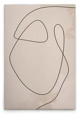 Canvas-Wandbild, minimalistisch-skandinavisch, 50x75 cm, Beige/Schwarz
