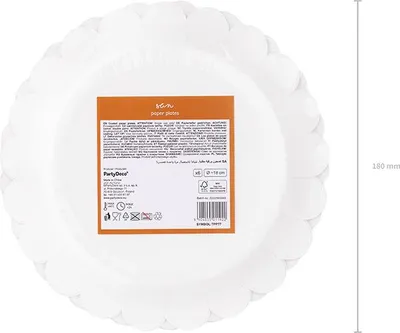 Zdjęcie produktu dla PartyDeco TPP77, Płyta, Okrągły, Papier, Biały, Żółty, Obraz, 6 szt.