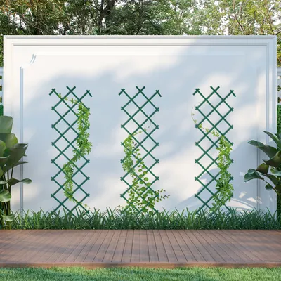 Produktbild von Relaxdays Rankgitter ausziehbar, 3er Set, Rankhilfe Kletterpflanzen, 180cm, Garten, Balkon, Terrasse, Kunststoff, grün