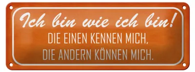 Produktbild von Blechschild Spruch 27x10cm ich bin wie ich bin die einen Dekoration