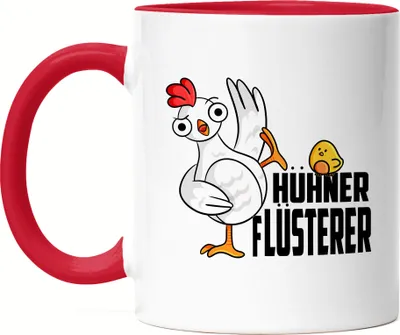 Produktbild von Hühner-Flüsterer Tasse Rot Huhn-Fans Bauernhof Chicken Hühnerhof Geschenkidee
