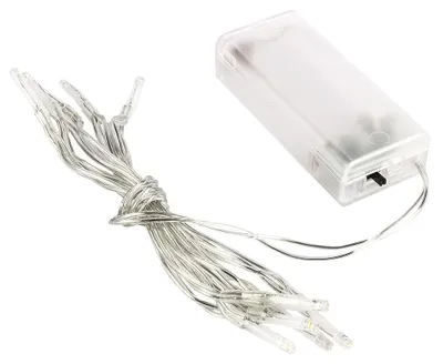 LED-Lichterkette, 10 warmweiße LEDs, Timer, 120 cm, batteriebetrieben