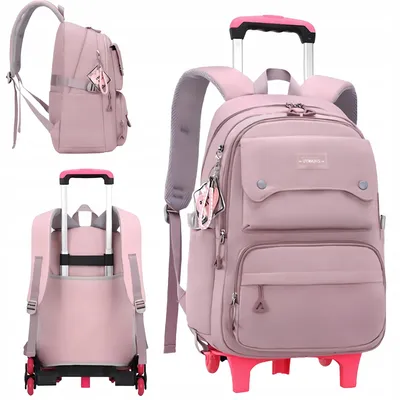Produktbild von Schulrucksack mit Rollen Mädchen - Schultrolley Wasserdicht - Teenager Treppensteiger